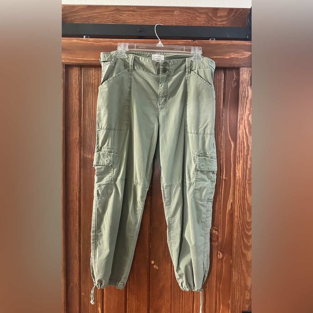 Anthropologie Olive Utility Cargo Capris